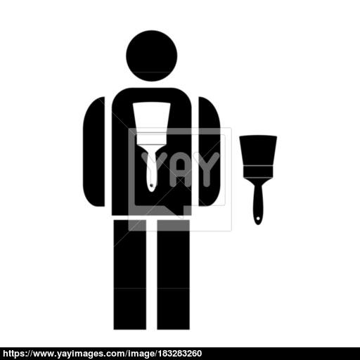 Painting Master The Black Color Icon Vector