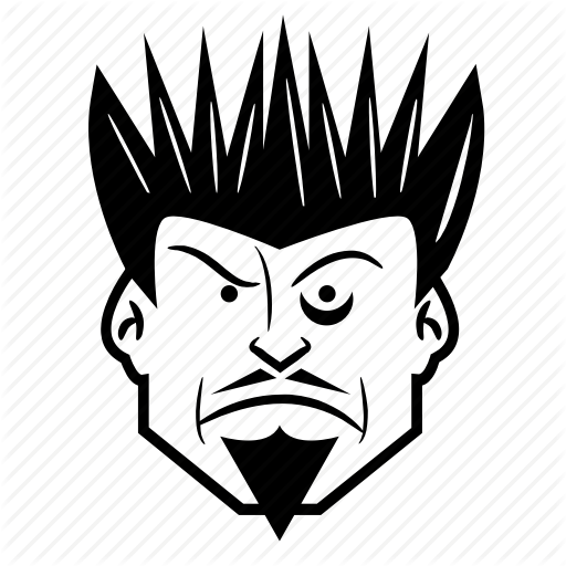 Cartoon, Head, Mean, Punk, Spike, Villian Icon