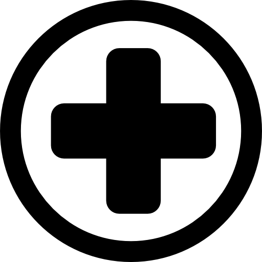 Hospital Medical Signal Of A Cross In A Circle Icons Free Download