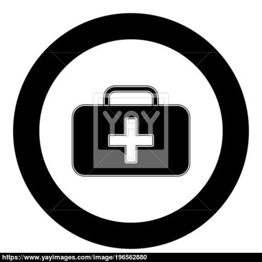 Medical Case Icon Black Color In Circle Vector