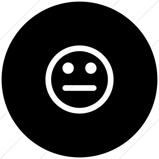 Flat Circle White On Black Bootstrap Font Awesome Meh O