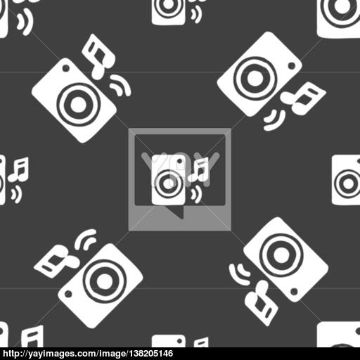 Music Column, Disco, Music, Melody, Speaker Icon Sign Seamless