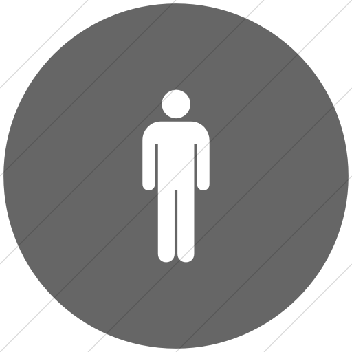 Flat Circle White On Gray Aiga Toilets Men Icon
