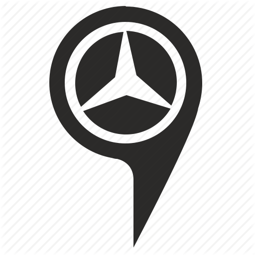 Auto, Car, Map, Mercedes, Place, Point, Pointer Icon