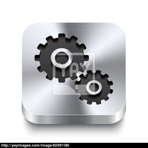 Square Metal Button Perspektive