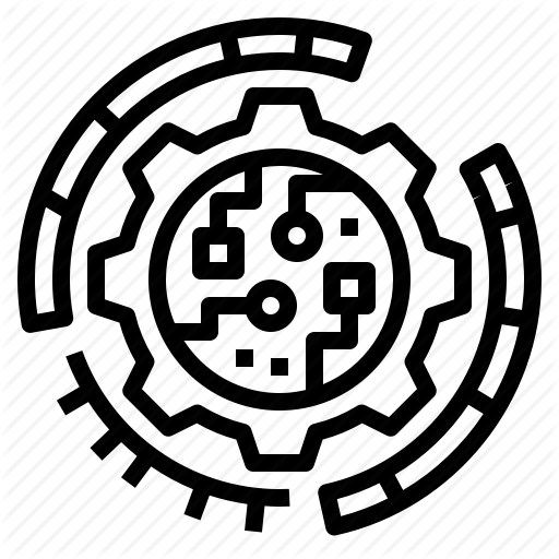 Digital, Gear, Metal, Operation Icon