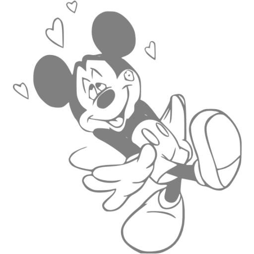 Gray Mickey Mouse Icon