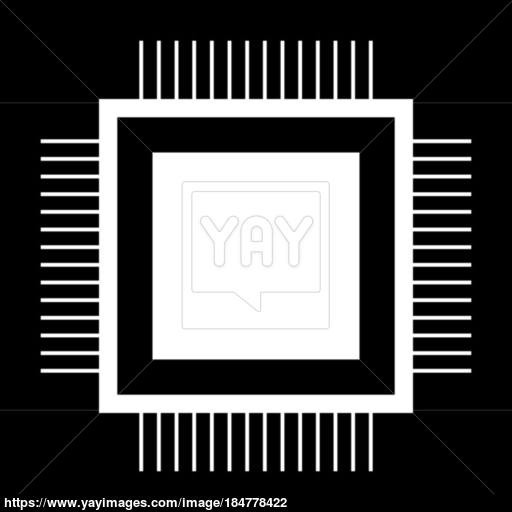 Processor The White Color Icon Vector
