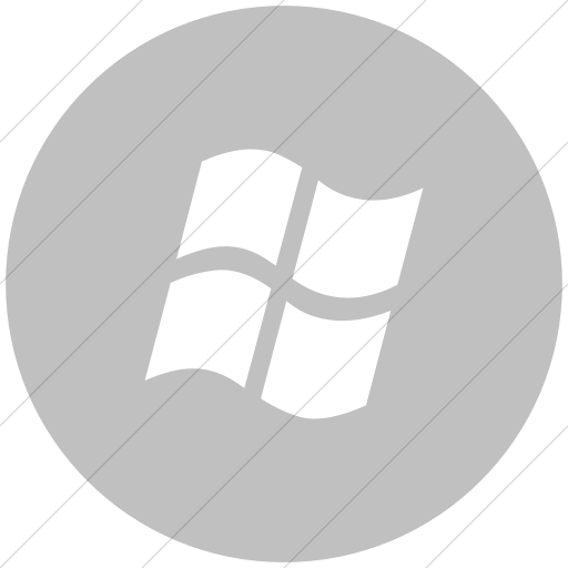 Flat Circle White On Silver Broccolidry Microsoft Icon