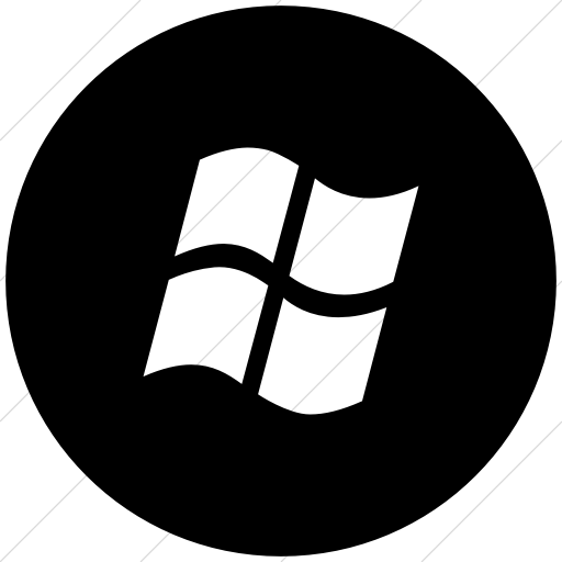 Flat Circle White On Black Broccolidry Microsoft Icon