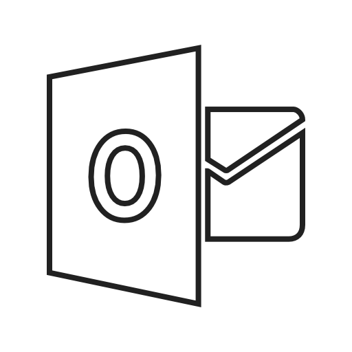 Outlook Icon Free Of Social Media Logos Ii Linear Black