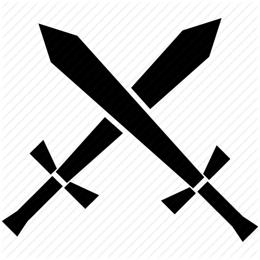 Crossed Sword Black And White Clipart