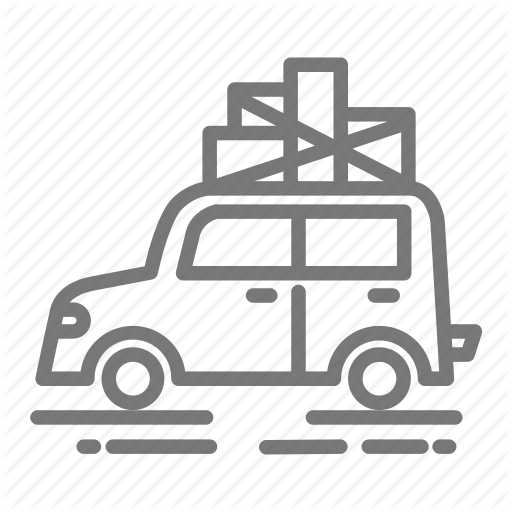 Car, Move, Moving, Pack, Suitcase, Travel Icon