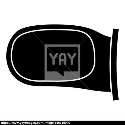 Back Side Mirror Icon Black Color Illustration Flat Style Simple