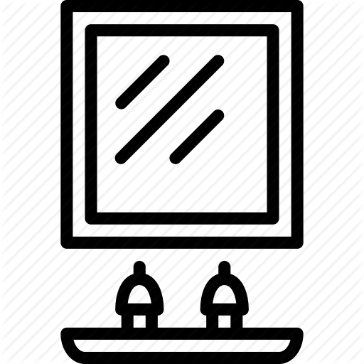 Bathroom, Beauty, Mirror, Outline, Sink Icon