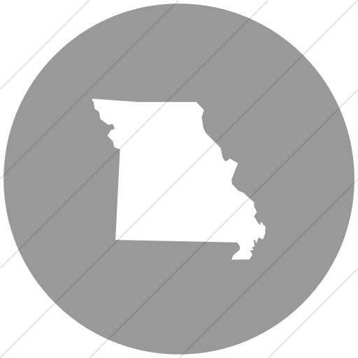 Flat Circle White On Light Gray Us States Missouri Icon