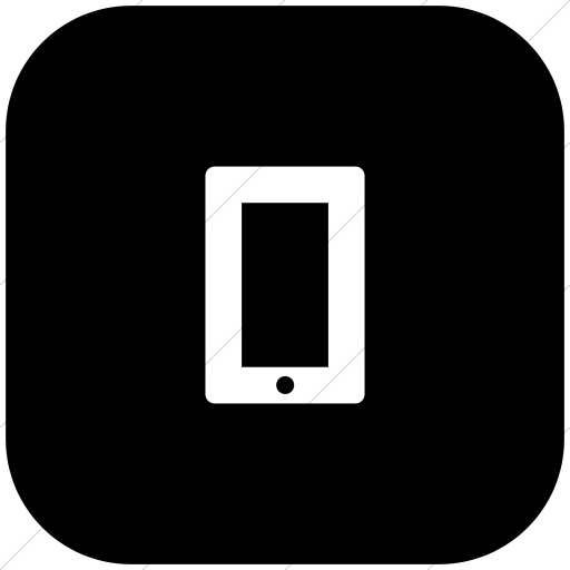 Flat Rounded Square White On Black Foundation Mobile Icon