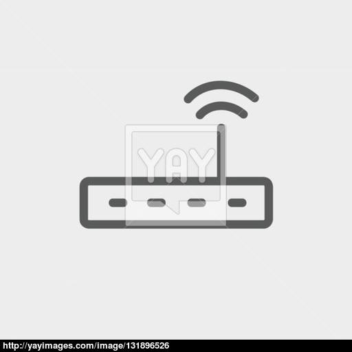 Wifi Router Modem Thin Line Icon Vector