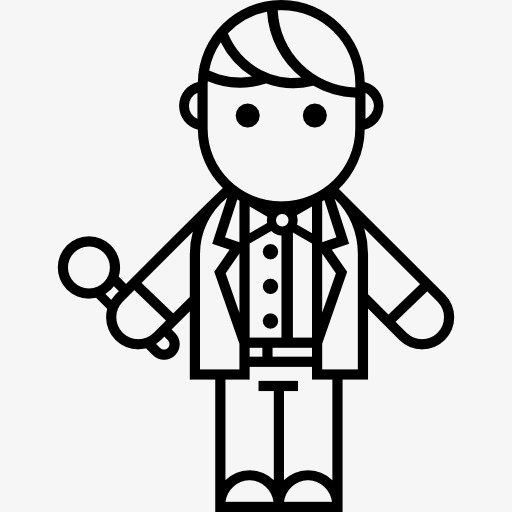 Black And White Moderator Icon, Cartoon, Host, Microphone Png