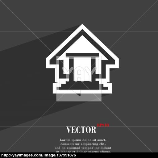 House Icon Symbol Flat Modern Web Design With Long Shadow