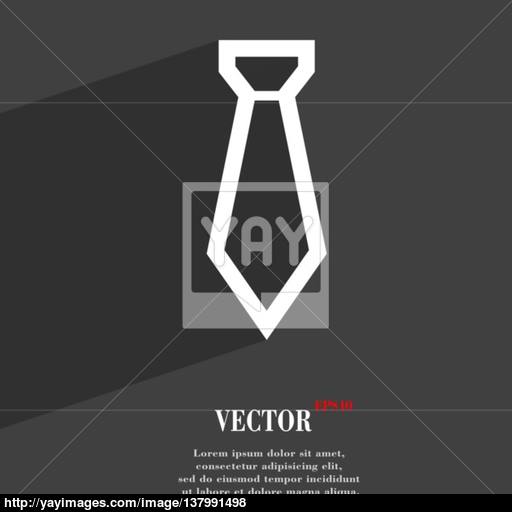 Tie Icon Symbol Flat Modern Web Design With Long Shadow And Space