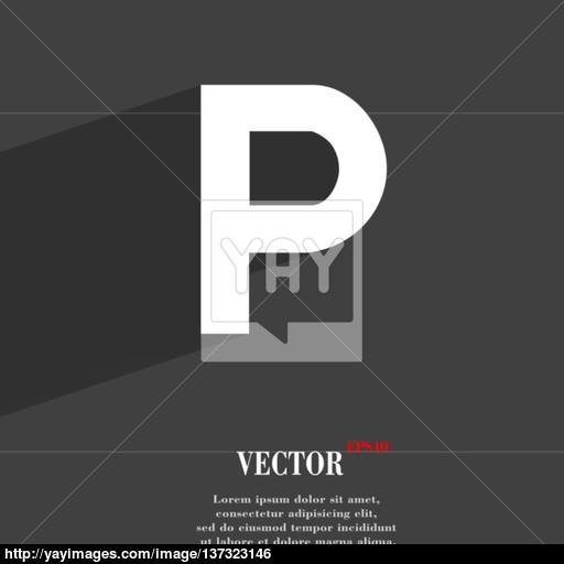 Parking Icon Symbol Flat Modern Web Design With Long Shadow