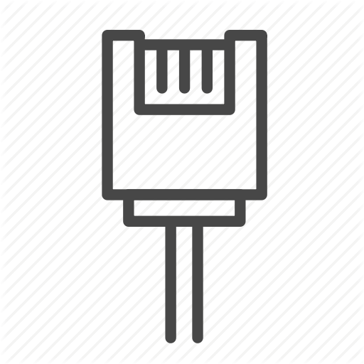 Cable, Modular, Plug, Slot, Telephone Icon