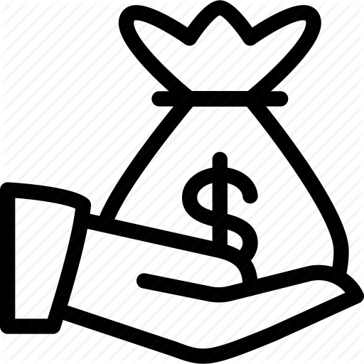 Cash Bag, Financial Care, Hand, Line Icon, Manage Business, Money