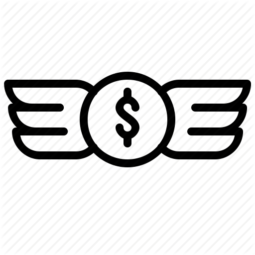 Cash, Coin, Finance, Fly, Money, Wings Icon