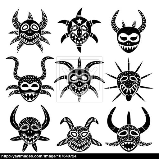 Vejigante Mask For Ponce Carnival In Puerto Rico Black Icons