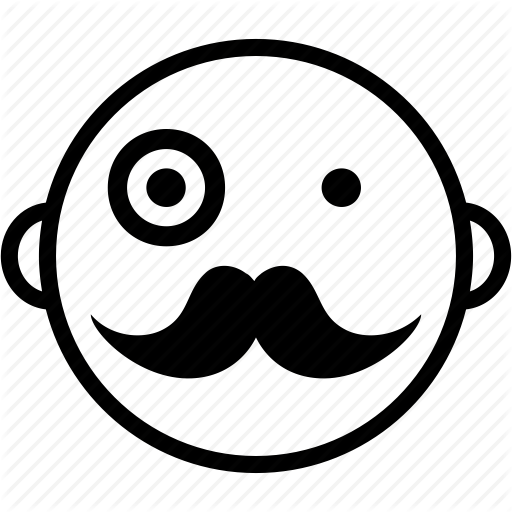 Emoji, Emotion, Monocle, Moustache, Smiley Icon