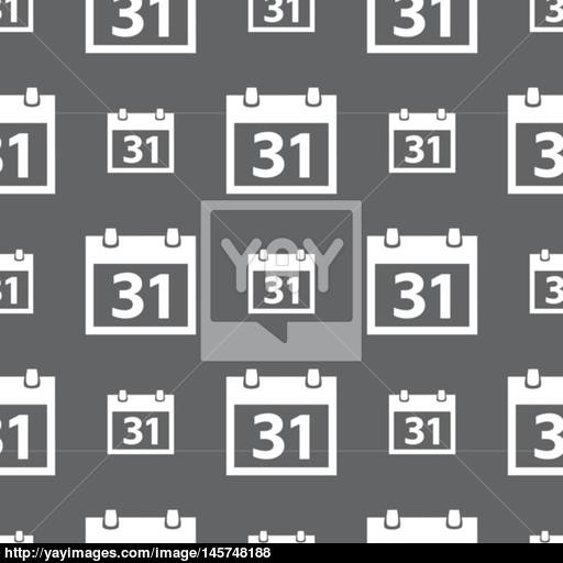 Calendar Sign Icon Day Month Symbol Date Button Seamless