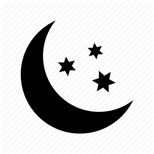 Blue, Clear, Forecast, Moon, Night, Sky, Stars, Weather Icon