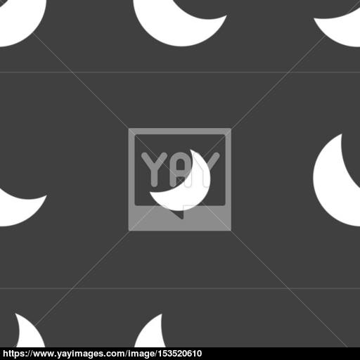 Moon Icon Sign Seamless Pattern On A Gray Background Vector