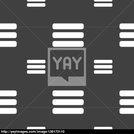 List Menu, Content View Options Icon Sign Seamless Pattern