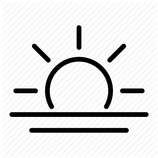 Horizon, Morning, Sun, Sunrise, Weather Icon