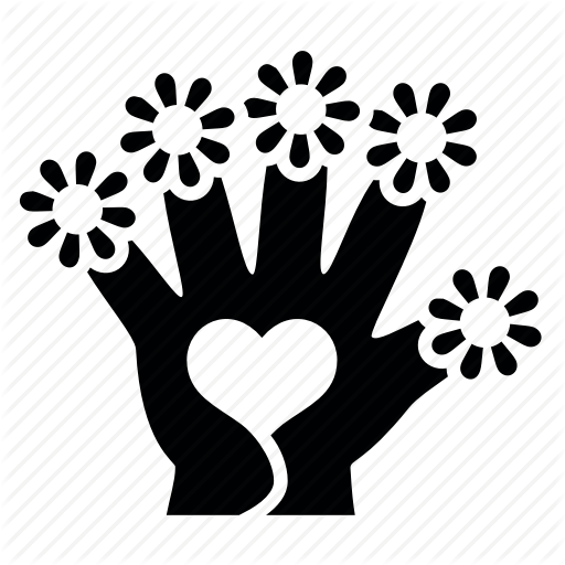 Flower, Hand, Heart, Mother's Day Icon
