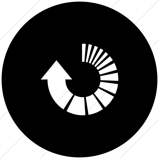 Flat Circle White On Black Classic Arrows Motion