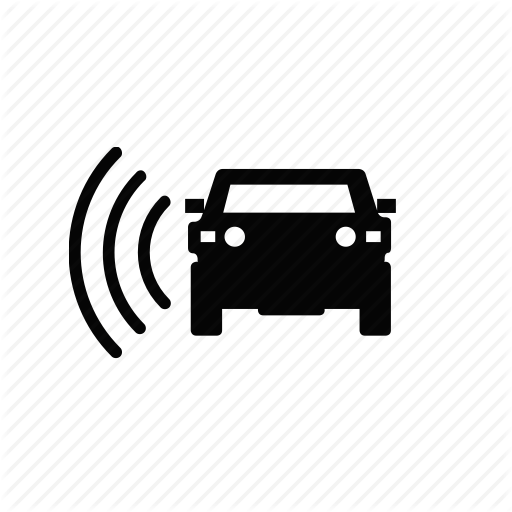 Car, Sensor, Signal, Wave Icon
