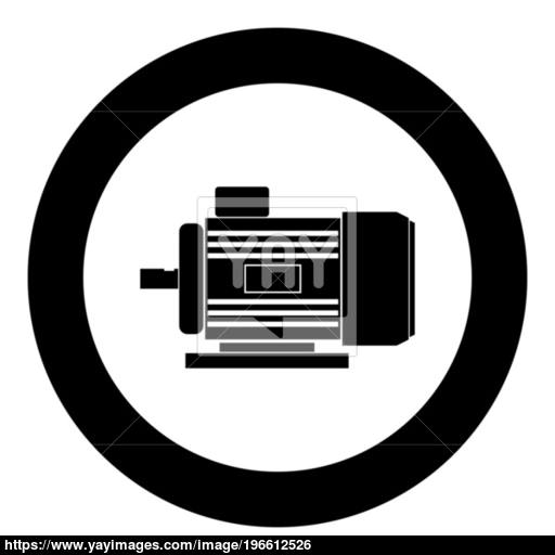 Electric Motor Icon Black Color In Circle Vector