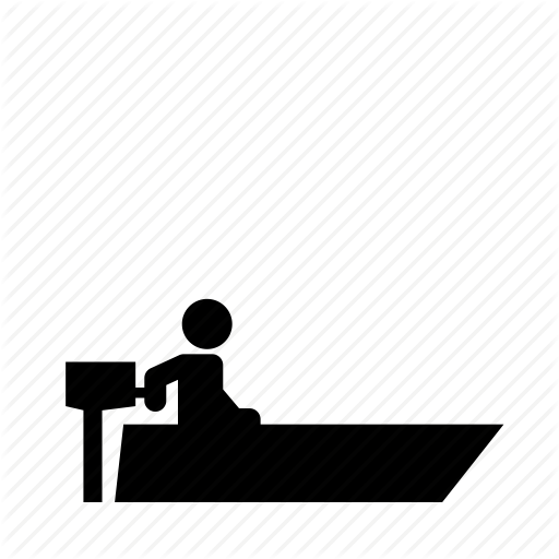 Boat, Motor, Outboard, Person, Ship, Small, Water Icon