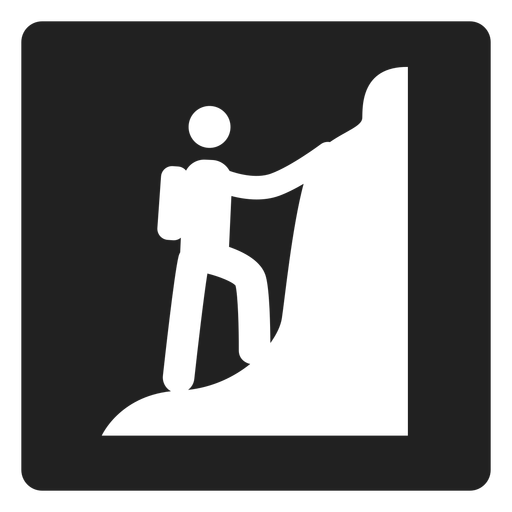 Mountain Climbing Square Icon