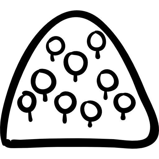 Mountain With Trees Hand Drawn Outline