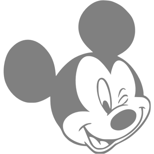 Gray Mickey Mouse Icon