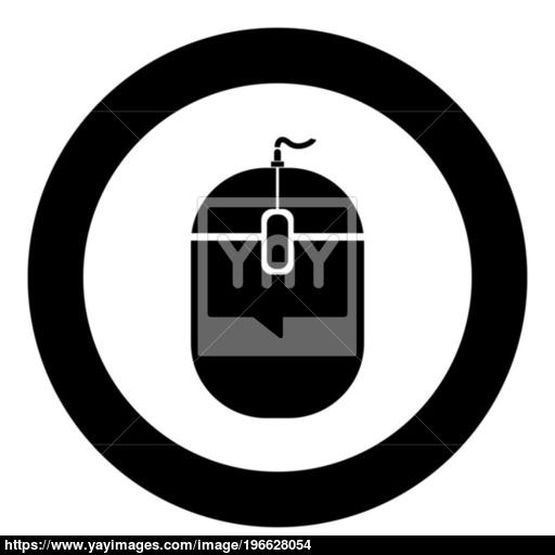 Pc Mouse Icon Black Color In Circle Vector