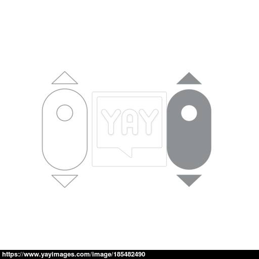 Scroll Down Computer Mouse Grey Color Set Icon Vector