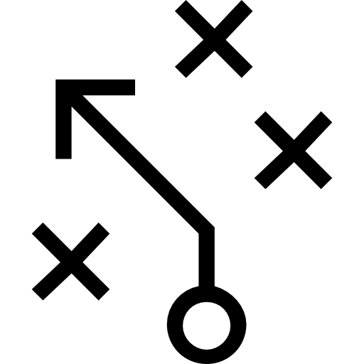 Strategic Movement Sketch Of Sportive Instructions Icons Free