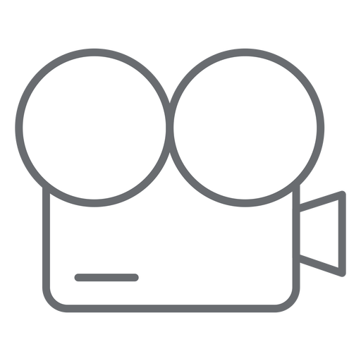 Vintage Movie Camera Stroke Icon