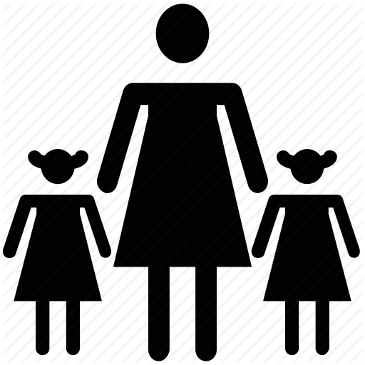 Daughters With Mom, Human, Kids, Mother, Two Sisters Icon