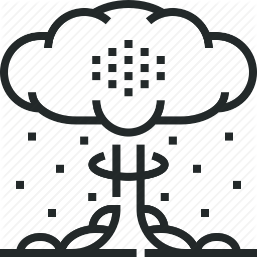 Atomic, Bomb, Cloud, Explosion, Mushroom, Nuclear, Radiation Icon